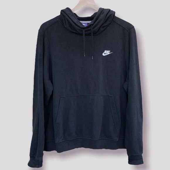 Nike Other - NIKE | Funnel/Cowl Neck Black Drawstring Hoodie Sweatshirt Size XL